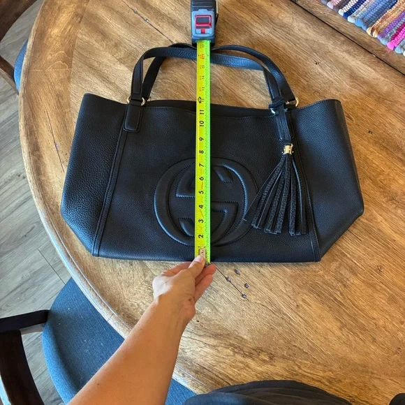 Black Leather Tote Bag - Picture 11 of 11